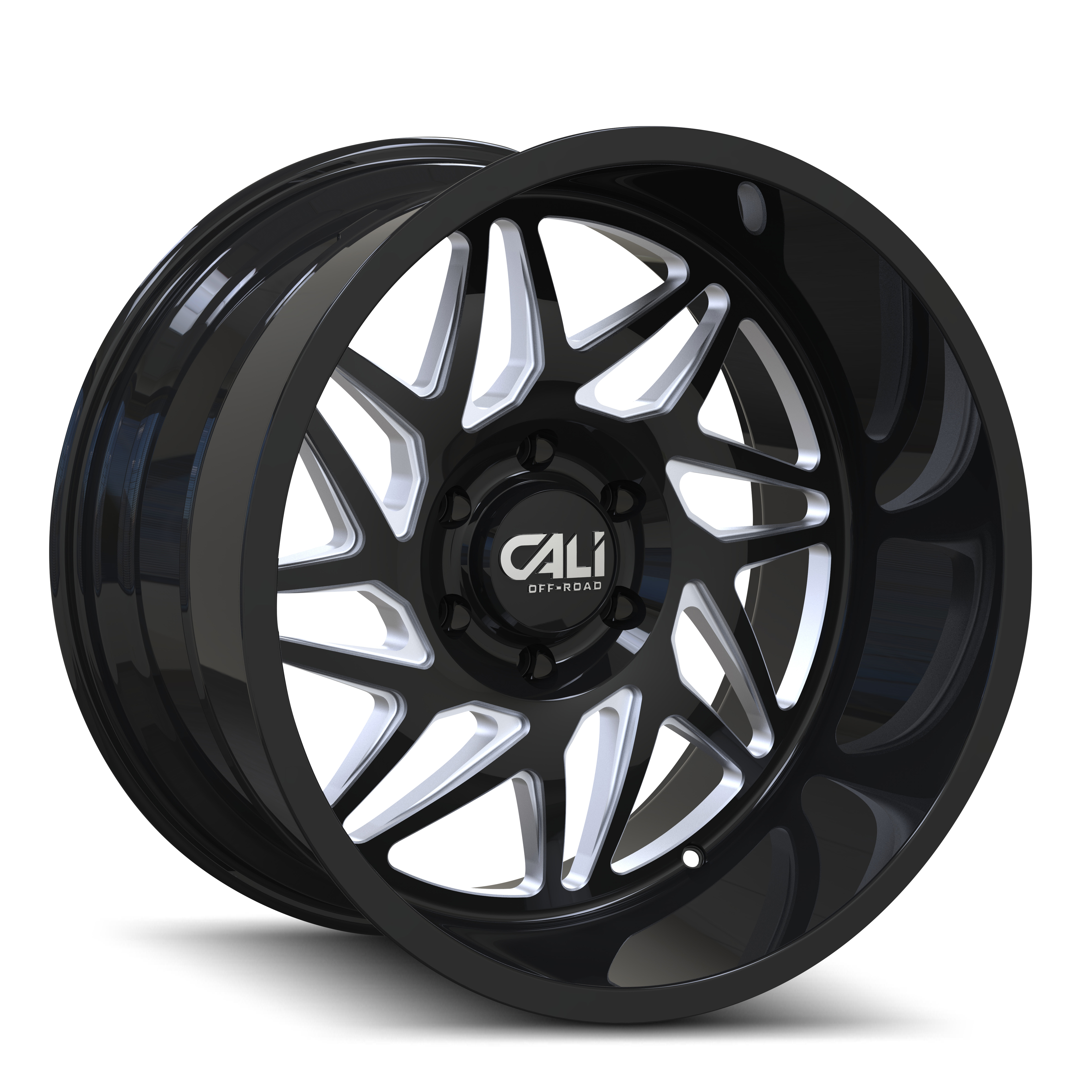 CALI OFF-ROAD GEMINI 9112 GLOSS BLACK MILLED 20X10 6-135 -25MM 87.1MM